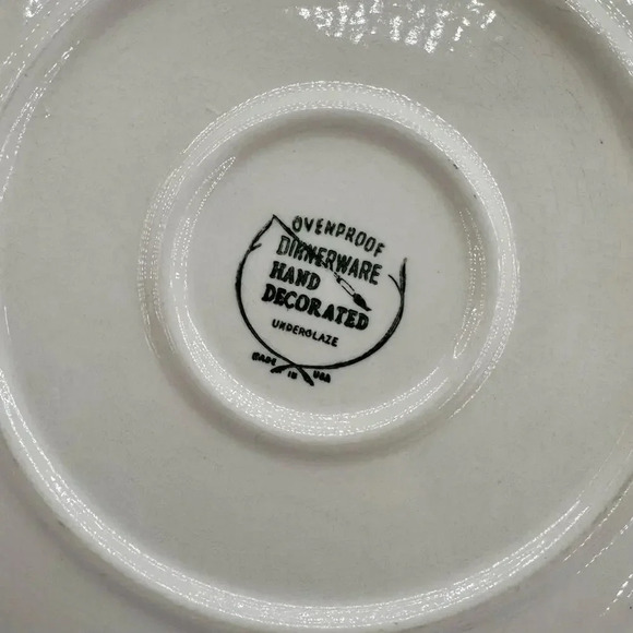 Vintage  Oven Proof Serving Plate Platter Pine Cones Pattern Made in USA - Picture 6 of 6